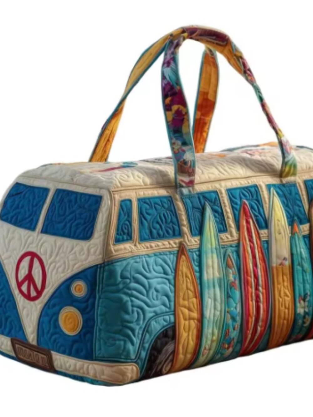 Quilted Cotton Quilted Travel Bag Hippie Vibe 3D Design Printed Yoga Bag - Picture 2 of 3